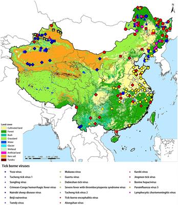 Diversity of species and geographic distribution of tick-borne viruses in China